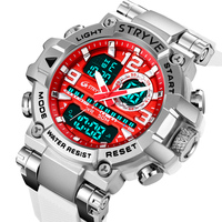Montres Stryve S8025 de marque supérieure 5ATM, montres numériques sportives colorées pour hommes, montres de créateur tendance à double mouvement, montre-bracelet pour hommes