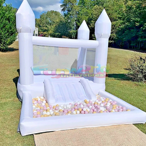 <span class=keywords><strong>Casa</strong></span> de rebote de Castillo Blanco inflable <span class=keywords><strong>Casa</strong></span> de rebote blanca de boda hinchable con foso de bolas para fiesta de niños mini - Product Image 6