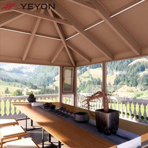 Véranda de luxe en aluminium et verre, <span class=keywords><strong>toit</strong></span> <span class=keywords><strong>plat</strong></span>, <span class=keywords><strong>double</strong></span> vitrage trempé, design écologique pour usage résidentiel extérieur et applications en parc - Product Image 2