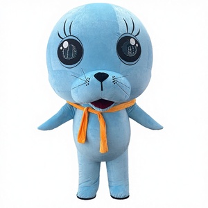 Weihnachtlicher Blauer Seelöwe Aufblasbarer Aquarium-Maskottchen für Erwachsene Cartoon-Charakter Ozean-Thema FJ Marke Unisex - Product Image 4