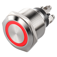 Interrupteur à bouton-poussoir 22 mm IP65 10A en acier inoxydable/aluminium 1NO1NC, types momentané et à verrouillage pour appareils électroménagers