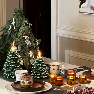 Ribbed Glass <strong>Candle</strong> <strong>Holder</strong> 2-in-1 Tea Light <strong>Candle</strong> <strong>Holder</strong> With Different Colors Customization - Product Image 6