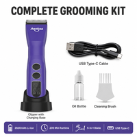 Tondeuse à poils pour animaux de compagnie sans fil rechargeable Shernbao, 5 lames en 1, faible bruit, tondeuse à poils pour chien, USB Type C, petits animaux