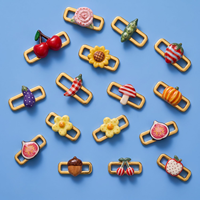 Groothandel RVS Schattige Voedsel Fruit Groente Emaille Uitwisselbare Charm Links voor Paperclip Armband DIY Sieraden Cadeaus