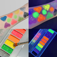 10 couleurs néon fard à paupières Eyeliner paillettes fard à paupières lumineux avec pinceau maquillage Fluorescent ombre à paupières