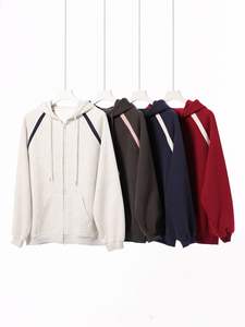 Alta calidad Otoño Invierno 380g abrigo de algodón compuesto hombre estilo universitario Sudadera con capucha hombro cremallera Mujer venta al por mayor Color Suelto - Product Image 3