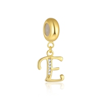 Mlluki Fashion Bijoux en Argent Sterling 925, Accessoires de Fabrication de Colliers et Boucles d'Oreilles, Pendentifs et Breloques Initiales Alphabet en Zircon Cubique