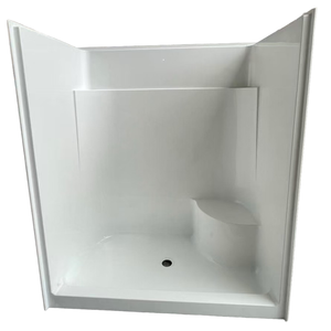 อ่างอาบน้ำอะคริลิคสำหรับห้องน้ำพร้อมผนังโดยรอบ60 "x 32" x 78 "อ่างอาบน้ำแบบพกพาอ่างน้ำวนสำหรับห้องน้ำ - Product Image 1