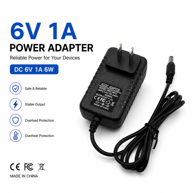 Wall Mount 100-240V UK Standard Plug 6V 1A AC DC Power Adapter 6W 6V 1A Power Supply for Electronic Scales