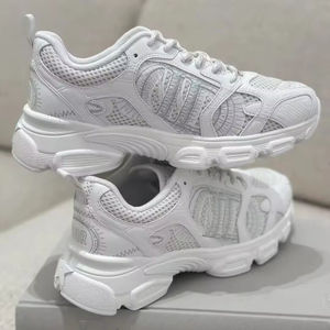 Chaussures de sport décontractées de luxe à bout carré pour hommes et femmes, en cuir véritable et doublure en coton, avec fermeture à lacets pour la marche - Product Image 6