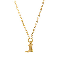 Merryshine Vintage étoile à cinq branches plaqué or 18 carats bijoux de cowgirl pour bricolage botte chapeau mode breloques pendentif collier