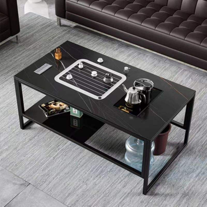 Mesa de té de losa negra 607