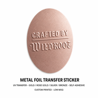 Autocollants en métal à transfert UV personnalisés, or, argent, or rose, bronze, faible MOQ, étiquettes adhésives pour cadeaux et artisanat, pour marque
