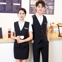 Chemises à manches courtes unisexes printemps et été personnalisées costumes professionnels uniformes de bar de restaurant chemises de serveur KTV d'hôtel