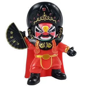 Individuelle sammelbare Peking-Oper-Puppe mit wechselnder Haut Plastik-PVC chinesische traditionelle Kunst Schreibtisch-Dekor Gesichtsmaske Figuren-Spielzeug