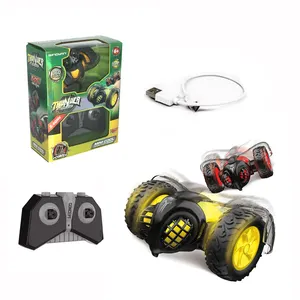 2.4Ghz 8CH 4 Wheel Drive Rc Drift Auto Bumble Bee 360 Graden Rotatie Flash Led Licht Afstandsbediening Speelgoed stunt Auto Voor Kids