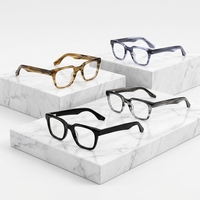 Lunettes optiques carrées faites à la main de haute qualité, vente en gros, logo personnalisé, montures de lunettes en acétate, prix d'usine en stock