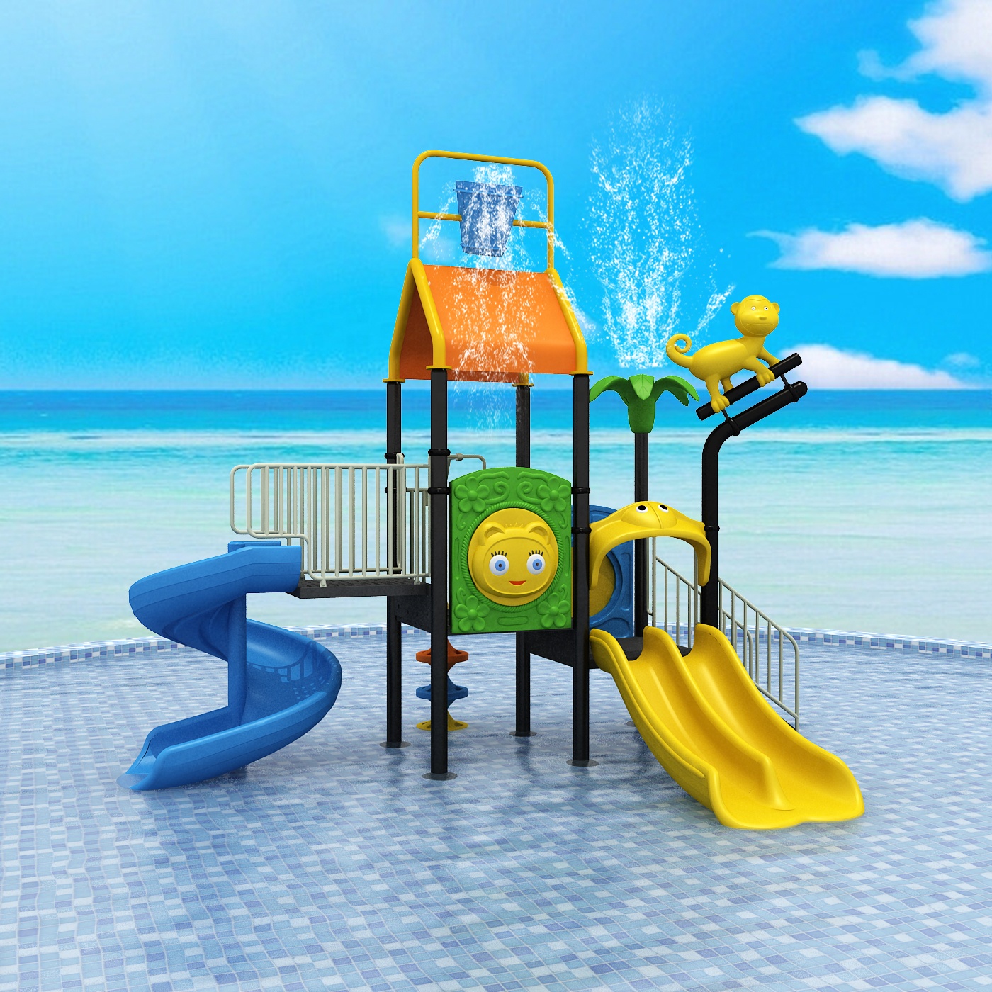 children water park equipment outdoor playground metal tube plastic slide Kids slide for park