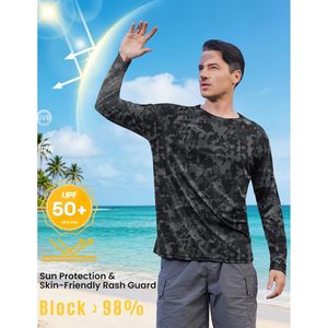 เสื้อเชิ้ตตกปลาแขนยาวสำหรับผู้ชาย FOXA ลายพราง ป้องกันแสงแดด UPF 50 แห้งเร็ว ระบายอากาศได้ดี เหมาะสำหรับเล่นกีฬาและว่ายน้ำ - Product Image 4