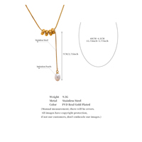 JINYOU 1257 perles rondes en acier inoxydable chaîne goutte perles artificielles mode collier élégant charme bijoux