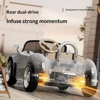 Voiture jouet électrique à quatre roues télécommandée rechargeable pour enfants, style vintage, pour garçons et filles