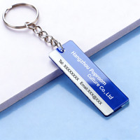 Porte-clés personnalisé en acrylique avec texte publicitaire mignon, couple créatif, petit, étanche, informations de contact, code QR