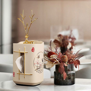 กล่องกระดาษทิชชูอเนกประสงค์พร้อมดีไซน์รูปนกและดอกไม้ ที่เก็บของบนโต๊ะเรซิ่นสำหรับตกแต่งโต๊ะกาแฟในห้องนั่งเล่น - Product Image 2