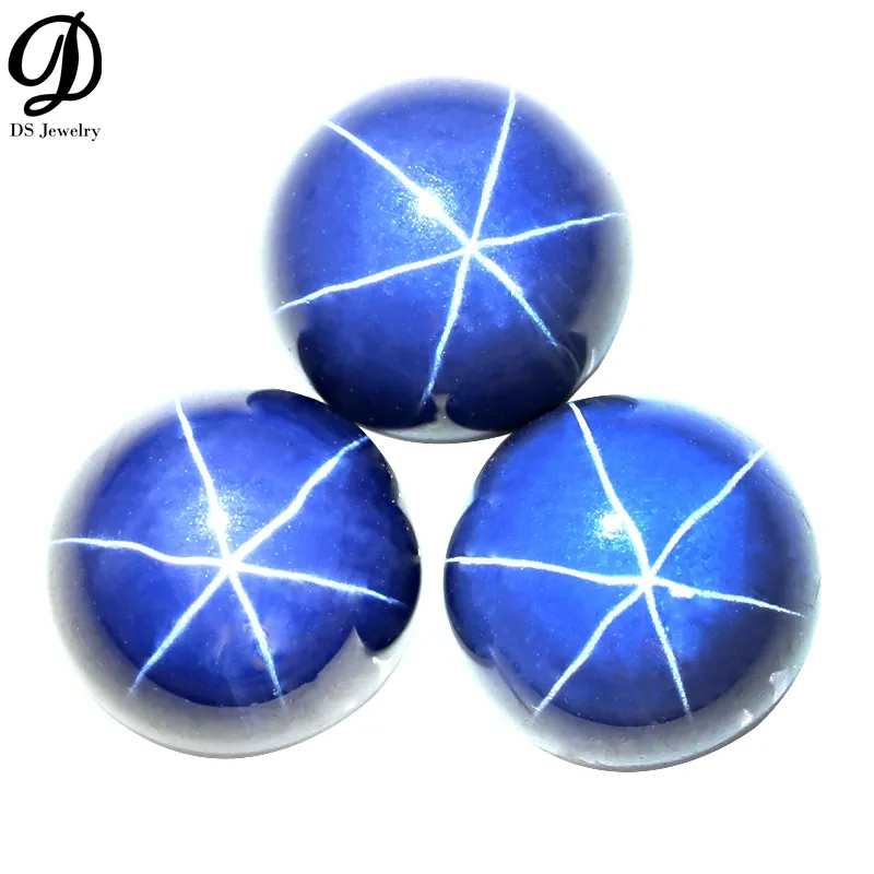 High quality oval cut corundum gemstones blue star sapphire