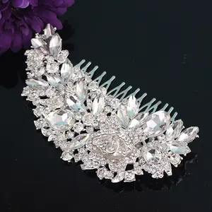 2312 Aliexpress burst luxury crystal bride flower hair comb an wedding accessories
