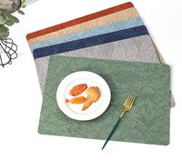Set de table rectangulaire moderne en cuir PU personnalisé Ychon, résistant à la chaleur, antidérapant, imperméable, écologique, durable, 30 cm, pour table à manger