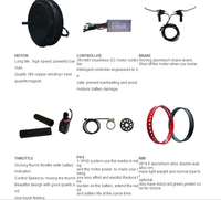Kit Konversi Motor Belakang Cnebikes Super Power 60V / 72V / 84V / 96V 5000W untuk Sepeda Listrik, Kit Motor E-bike Hitam dengan Layar LED, PAS 1:1, 15kg