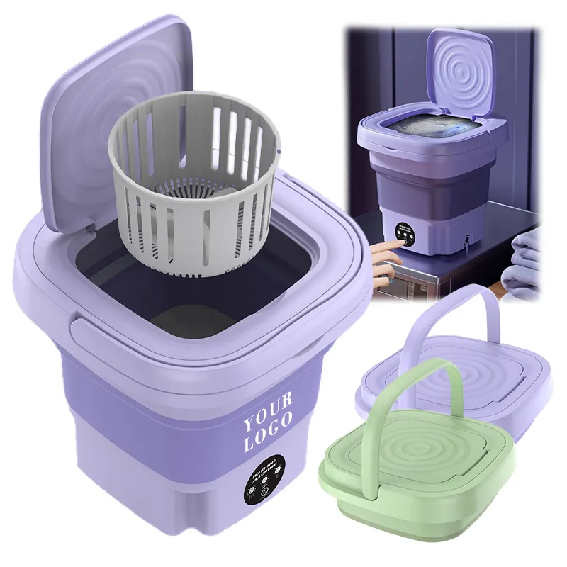 Mini laveuse 8L améliorée Machine à laver pliable de grande capacité pour sous-vêtements, vêtements de bébé ou petits articles
