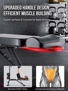 Multi Position Adjustable Heavy Duty Foldable Steel/PU Weight Training Bench for <b>Dumbbell</b> Press and Strength Workout - Product Image 6
