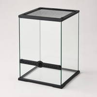 CHONGTONGPET Terrarium/Vivarium pour reptiles en verre flotté durable et réutilisable avec ouverture frontale 45x45x60cm, écran en maille supérieure, vente en gros