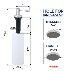 Dispenser di <span class=keywords><strong>Detersivo</strong></span> Ricaricabile in Acciaio Inox <span class=keywords><strong>per</strong></span> Cucina, Lavanderia e Lavaggio <span class=keywords><strong>Piatti</strong></span> - Product Image 4