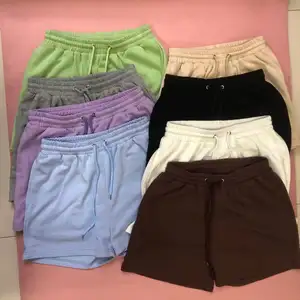 Rts mùa hè nóng Quần Short Cotton Terry Chất lượng cao dây rút túi bên của phụ nữ quần short