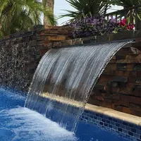 Greenbamboo-Cascade d'eau murale personnalisée en acier inoxydable, cascade de piscine extérieure