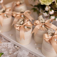 Boîte à bonbons ronde en bois recyclable en gros pour mariage, cadeaux de mariage pour invités, Guangdong