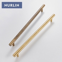 Poignée de porte en laiton Nurlin, fabriquée à la main, à motif martelé, pour porte d'entrée, installation simple ou double, pour appareils de cuisine