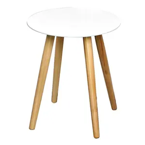 קפה שולחן עץ מודרני בית תפאורה צד שולחן סלון עגול עץ קפה שולחן