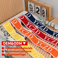 Vente en gros d'usine OEM : Ruban jacquard tricoté personnalisé avec logo, en polyester, pour l'habillement