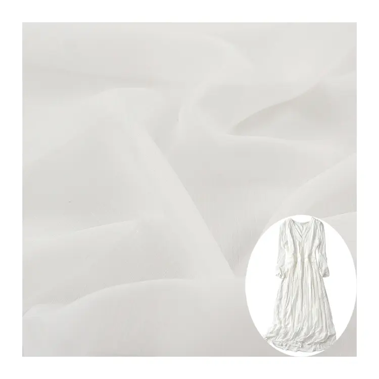 100% Polyester 50d Seide Crinkle Premium Crepe Chiffon Stoff für Kleidungs stück