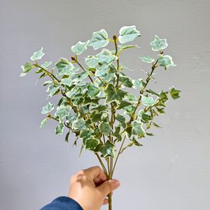 Vente en gros de tiges de verdure artificielle multicolores, fausses feuilles de <span class=keywords><strong>lierre</strong></span> et de feuilles de monnaie <span class=keywords><strong>avec</strong></span> feuillage varié, pour la décoration de bouquets et couronnes - Product Image 2