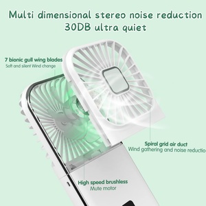 Portable 3000mAh Power Bank with Foldable Mini Handheld <b>Fan</b> 3-Speed USB Charging Rechargeable for Outdoor Use Car & Wearable - Product Image 4