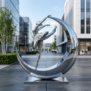 Escultura <span class=keywords><strong>de</strong></span> Persona Sentada en Forma <span class=keywords><strong>de</strong></span> Luna Creciente, Moderna, <span class=keywords><strong>de</strong></span> Acero Inoxidable Pulido, Decoración Romántica <span class=keywords><strong>de</strong></span> Pared <span class=keywords><strong>para</strong></span> el Hogar, Dormitorio, Hotel, Sala <span class=keywords><strong>de</strong></span> Estar - Product Image 1