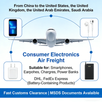 Consumer Electronics A-level Freight Forwarder Air+Express China USA UK UAE Saudi Arabia Customized Packaging 5-10 Days Transit