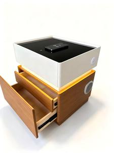 Wireless charging Modern Wooden <b>Nightstand</b> with Wireless Charging Bedroom Furniture - Product Image 3
