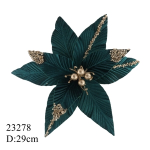 Fleurs <span class=keywords><strong>de</strong></span> <span class=keywords><strong>poinsettia</strong></span> <span class=keywords><strong>artificielles</strong></span> à longue tige, faites à la main en soie, pour Noël - Product Image 3
