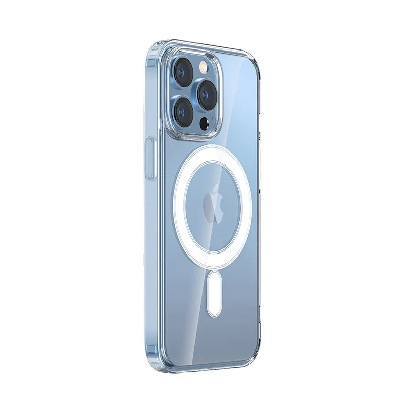 For iPhone 14 Magnetic Clear Cover Shockproof Magnetic Slim Crystal Clear for iPhone 13 14 Pro Max Magnetic Charging Cover