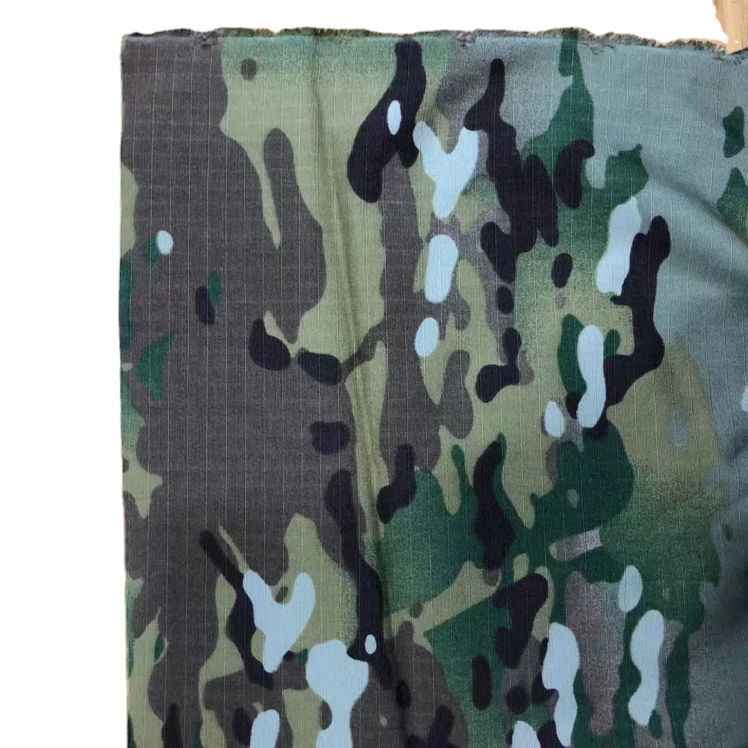 Voorraad Nylon Katoen Rip Stop Camouflage Afdrukken Stof